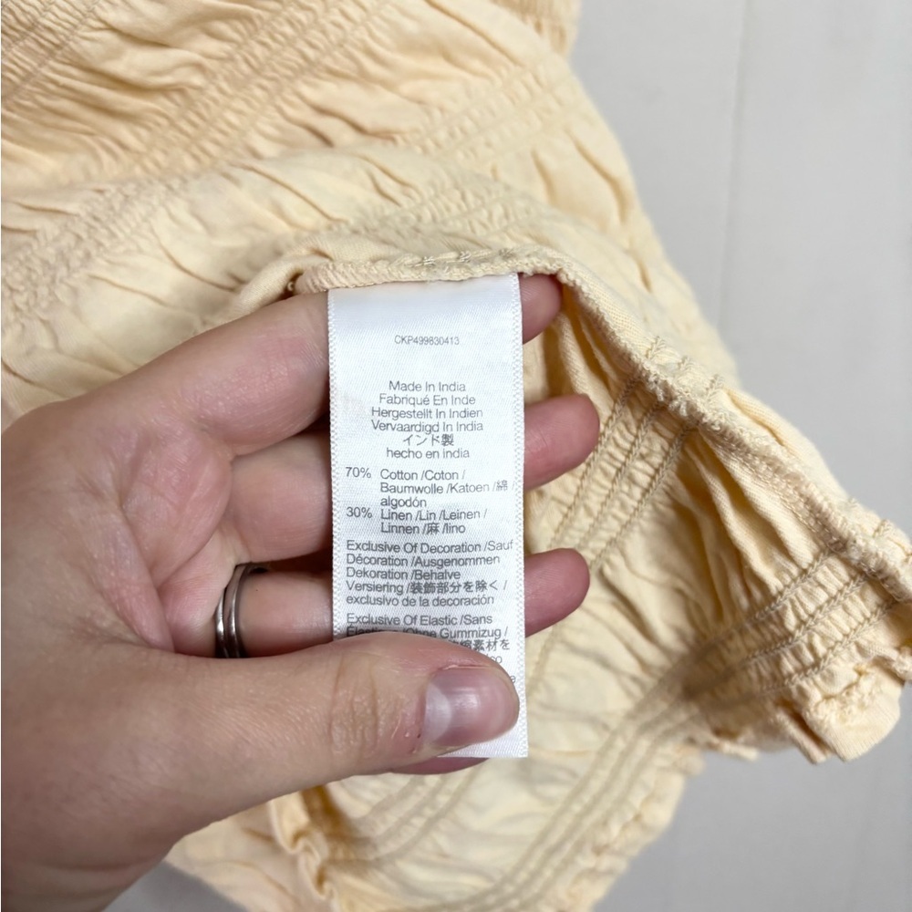 Madewell yellow sachi smocked boatneck tank top size SM new - Picture 8 of 9